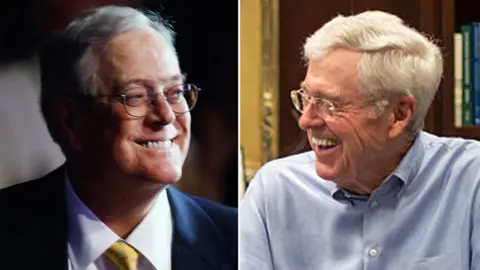 Getty Images Bill and Charles Koch shown in a composite image
