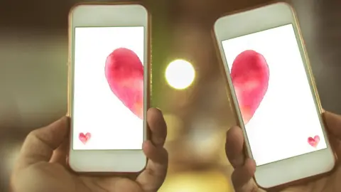 Getty Images hearts on phones