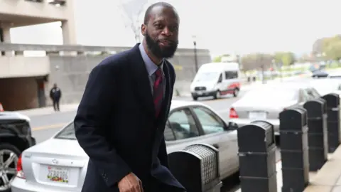 Getty Images Pras Michel attends court on 31 March 2023