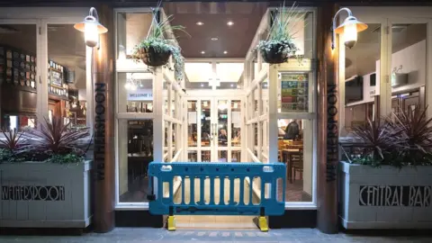 Getty Images A closed Wetherspoon pub in Cardiff