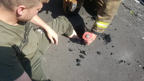 Tyne and Wear Fire and Rescue Service Tarmac rescue