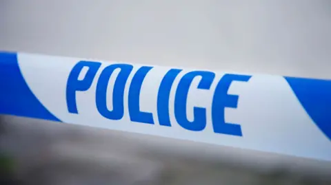 Police tape at crime scene