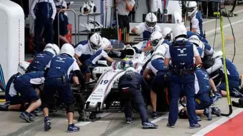 Getty Images The Williams team work on a car at Silverstone in 2017