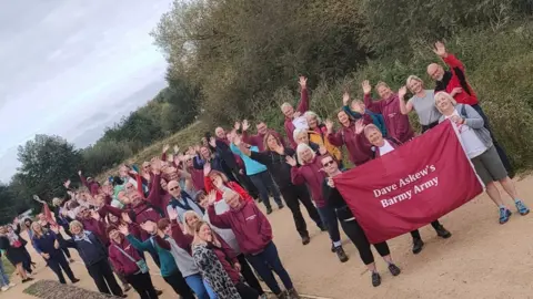 Diane Gosling Final walk by Diane Gosling in Kislingbury to complete 1,000 miles