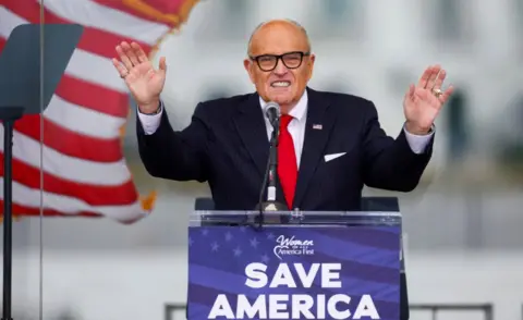 Reuters Rudy Giuliani speaks at a pro-Trump "Save America" rally to contest the certification of the election results, Washington, January 6, 2021