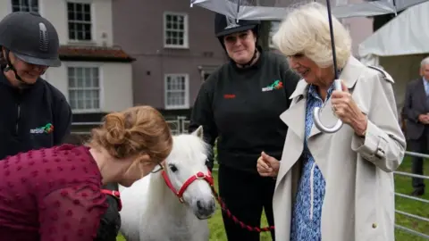 Jacob King/Reuters Queen Camilla on a visit to Great Yarmouth