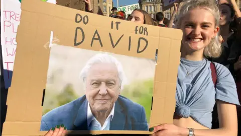 Masie with David Attenborough sign