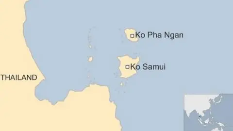 Map of region - Ko Samui and Ko Pha Ngan