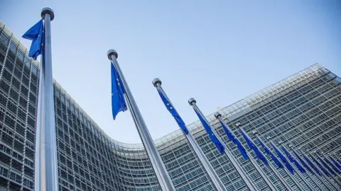 Getty Images A view of European flags in front of the European Commission headquarters at the Berlaymont Building in Brussels