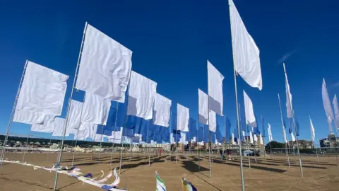 BBC Luke Jerram's art installation on Weston Beach