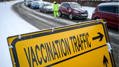 Getty Images NHS Lothian vaccination drive though centre