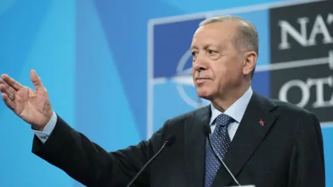 Anadolu Agency Turkish President Erdogan at Nato summit