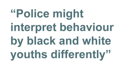 Quotebox: Police might interpret behaviour by black and white youths differently