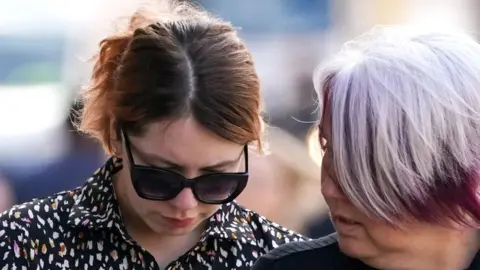 PA Media Paris Mayo arrives at Worcester Crown Court