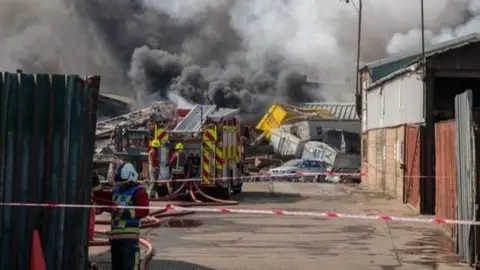 Nottinghamshire Fire and Rescue Service Scrapyard fire