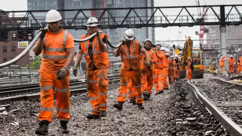 Network Rail Rail engineering workers