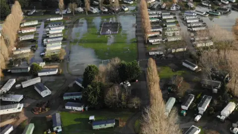 West Northamptonshire Council A flooded Billing Aquadrome