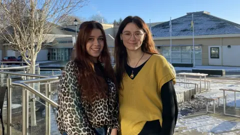 University of Wales Trinity St David Valeriia Pivensay (left) and Anastasiia Patiuk (right)