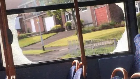 Dylan Hainey/Plymouth Live Smashed bus window