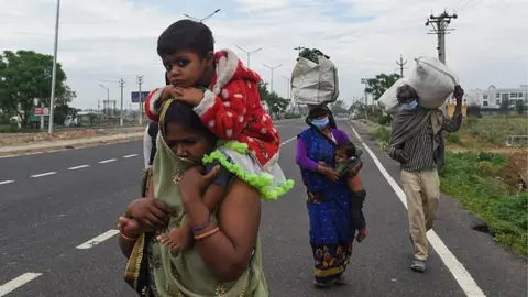 Getty Images India migrant worker family