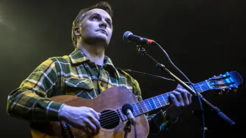 Getty Images Phil Elverum on stage in 2017