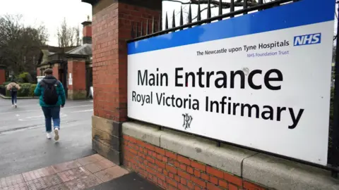 Getty Images Royal Victoria Infirmary entrance sign