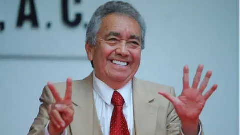 Getty Images Guzman family lawyer Jose Luis Gonzalez Meza speaking to the media in Mexico City, 18 October 2019