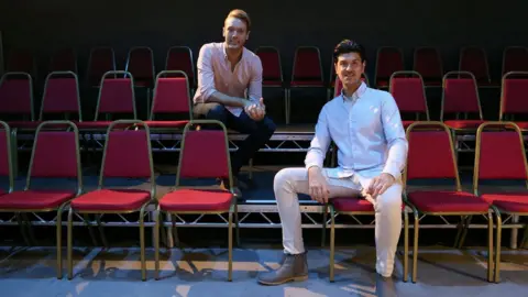 Shay Rowan William Whelton (left) and Joseph Houston at Hope Mill Theatre