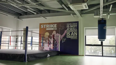 BBC Boxing ring at Hide Out Youth Zone