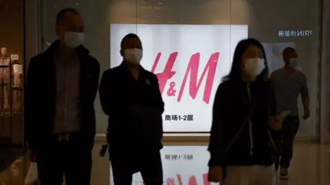 Getty Images H&M sign in China