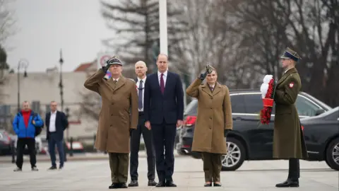 PA Media Prince William with Polish military