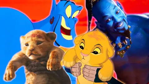 Disney/Alamy The Simba and the Genie from the originals and remakes of The Lion King and Aladdin