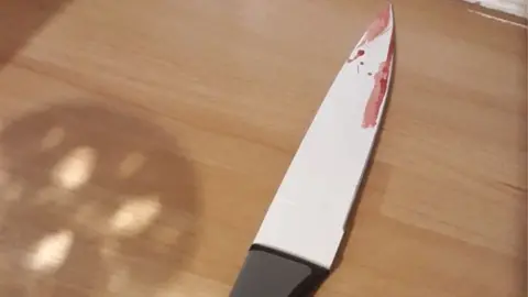 Northumbria Police Knife covered in blood