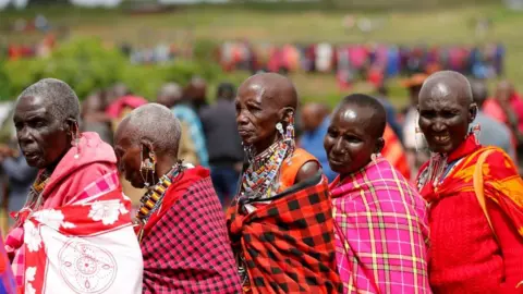 Thomas Mukoya/Reuters Indigenous Maasai women, who are members of the Keekonyokie Community Trust, attend a 