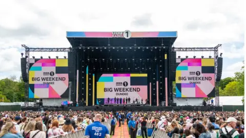 Getty Images The Big Weekend stage and crowds in Dundee