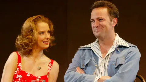 Reuters Matthew Perry and British actress Kelly Reilly performed a scene from the West End play Sexual Perversity in Chicago at The Comedy Theatre in London in 2003