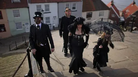 Getty Images Steampunks at a previous Whitby Gothic Weekend