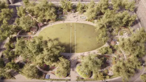Tonkin Liu Aerial view of proposed new garden