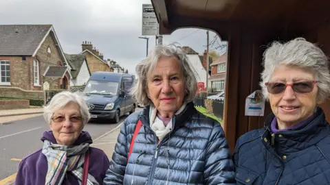 Peter Walker/BBC (l-r) Gillian Spice, Betty Beaumont and Sylvia Rayner