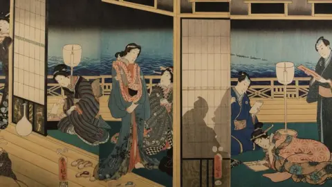 Leeds Art Gallery Utagawa Kunisada's Evening Reading Party
