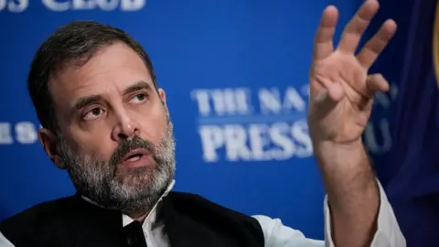 Rahul Gandhi speaks at the National Press Club on June 1, 2023 in Washington, DC