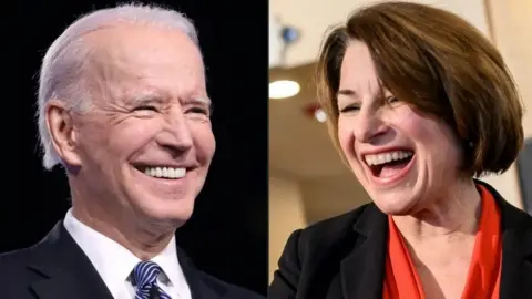 AFP Joe Biden and Amy Klobuchar