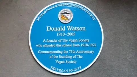 The Vegan Society Blue plaque honouring Donald Watson