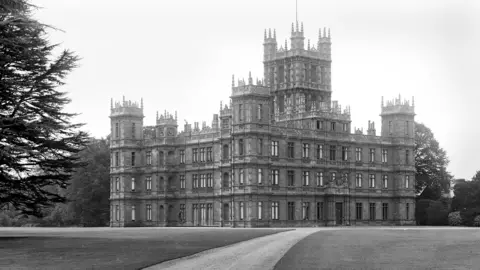 Getty Images Highclere Castle in Hampshire - the filming location for Downton Abbey - 1890