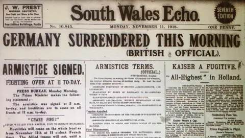 BBC/Cathays Library Archives South Wales Echo page