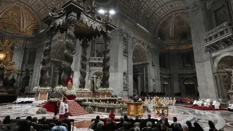 Getty Images Pope Francis presides the Christmas Eve mass at St. Peter's Basilica in the Vatican