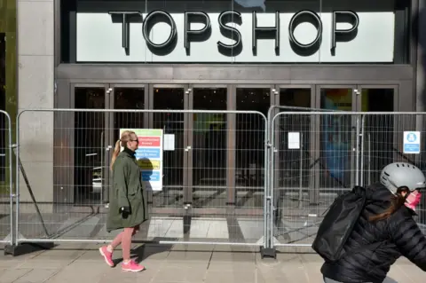 Getty Images The closed Topshop store on Oxford Street, London