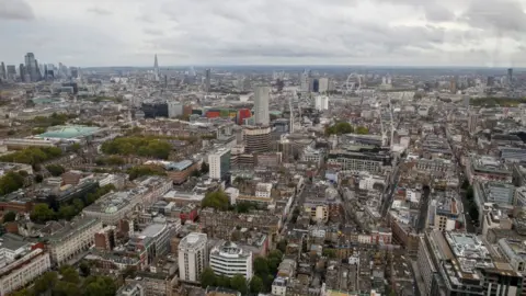 Getty Images An aerial view of London from the BT Tower