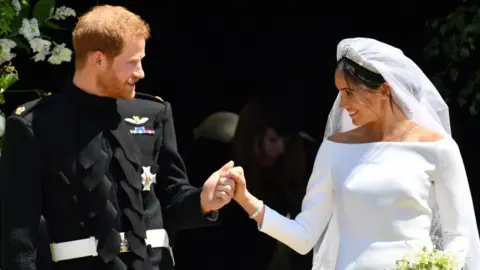 AFP Prince Harry and Meghan Markle during their wedding ceremony on 19 May