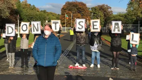 James Ward/PA Wire Campaigners held a protest in Dublin over future access to the commission's records